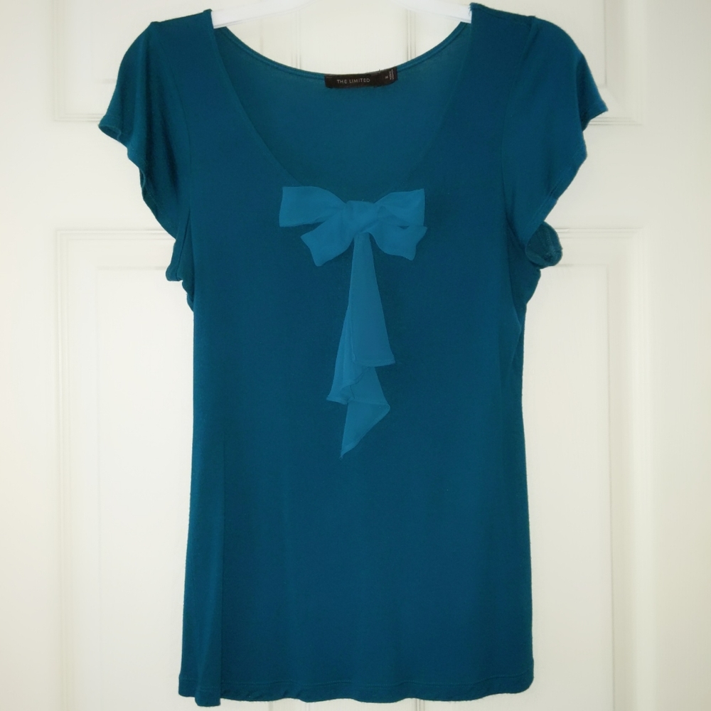 The Limited Dark Teal Short Sleeve with Bow Medium